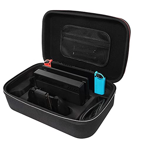 PSS Carrying Case for Nin/tendo Switch, Protective Hard Shell Middle Travel Carry Bag for Nin/tendo Switch Console Pro Controller and Accessories, Rubberized Handle and Shoulder Strap-Black. - Image 3