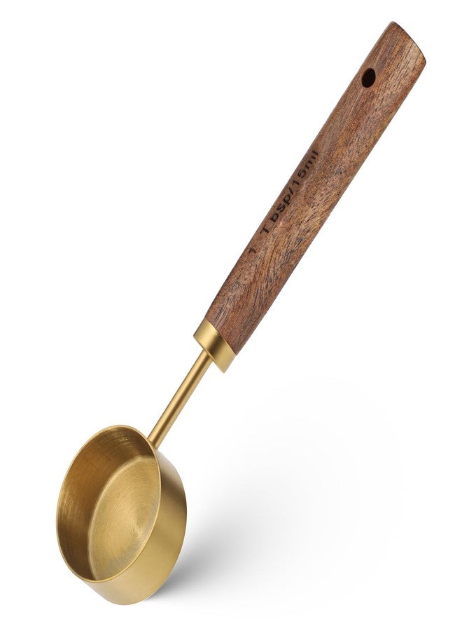 Xyembu Stainless Steel Wood 1 Teaspoon Scoop, 1 Tablespoon Coffee Scoop, Wood Long Handle Coffee-Bean Scoops, Measuring Scoops for Coffee, Tea, Spices (15ML, 6 Inch) - Image 1