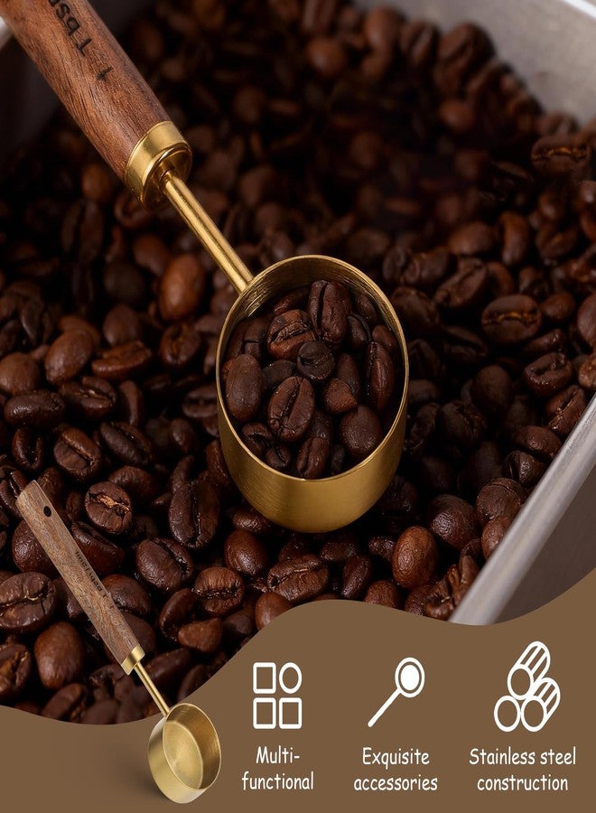 Xyembu Stainless Steel Wood 1 Teaspoon Scoop, 1 Tablespoon Coffee Scoop, Wood Long Handle Coffee-Bean Scoops, Measuring Scoops for Coffee, Tea, Spices (15ML, 6 Inch) - Image 3