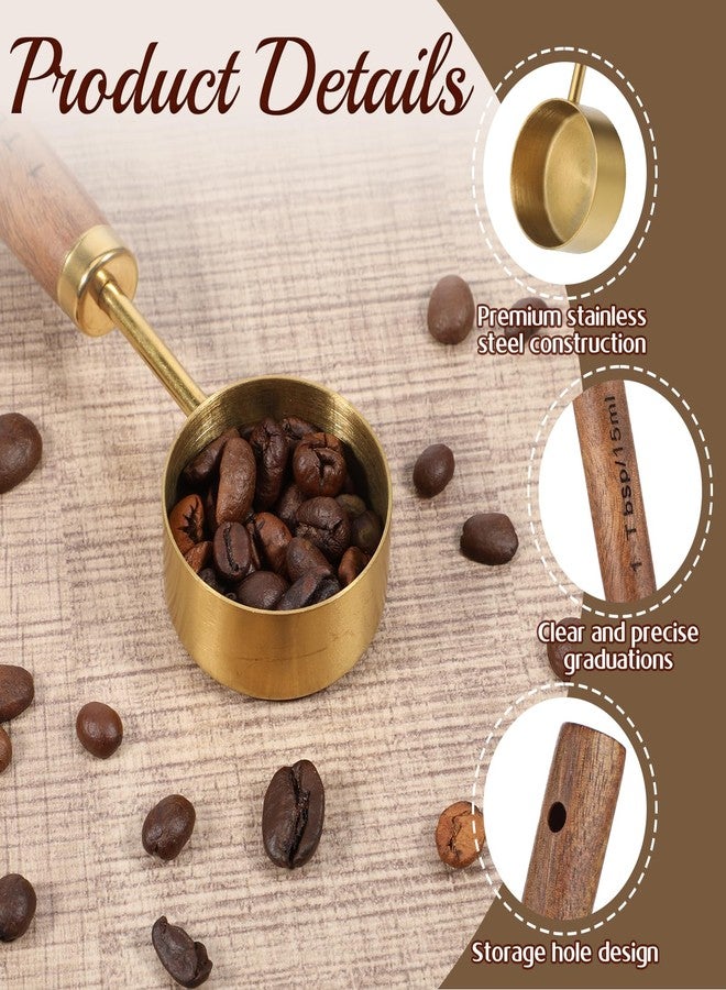 Xyembu Stainless Steel Wood 1 Teaspoon Scoop, 1 Tablespoon Coffee Scoop, Wood Long Handle Coffee-Bean Scoops, Measuring Scoops for Coffee, Tea, Spices (15ML, 6 Inch) - Image 5