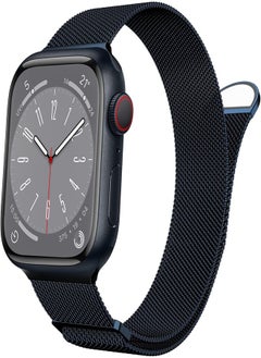 MARGE PLUS Marge Plus Compatible with Apple Watch Band Series 9, Ultra 2, SE, Ultra 8 7 6 5 4 3 2 1 38mm 40mm 41mm 42mm 44mm 45mm 49mm Women and Men, Stainless Steel Mesh Loop Magnetic Clasp Replacement for 