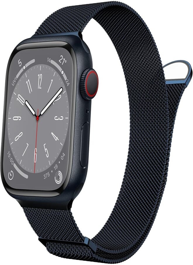 MARGE PLUS Marge Plus Compatible with Apple Watch Band Series 9, Ultra 2, SE, Ultra 8 7 6 5 4 3 2 1 38mm 40mm 41mm 42mm 44mm 45mm 49mm Women and Men, Stainless Steel Mesh Loop Magnetic Clasp Replacement for 