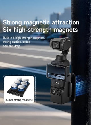 طقم حامل تركيب مغناطيسي ممتاز لحامل الجيب DJI Osmo Pocket 3 - حامل قابل للتعديل مع مشبك مشبك وحامل تركيب قابل للتوسيع وحامل تثبيت فائق الأمان مع ميزات محسنة - view 2