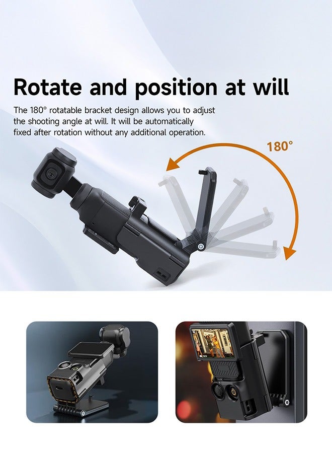 بشكل مختصر طقم حامل تركيب مغناطيسي ممتاز لحامل الجيب DJI Osmo Pocket 3 - حامل قابل للتعديل مع مشبك مشبك وحامل تركيب قابل للتوسيع وحامل تثبيت فائق الأمان مع ميزات محسنة - Image 5
