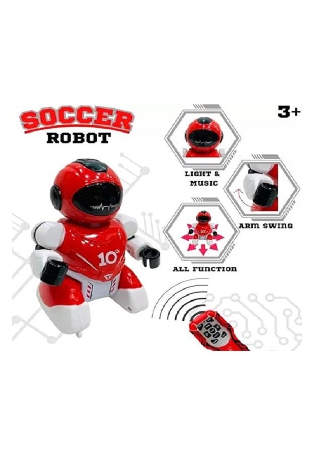 ROBOT Soccer Playing  Dancing & Walking Robot for Kids with Lights (Red)  - Image 3
