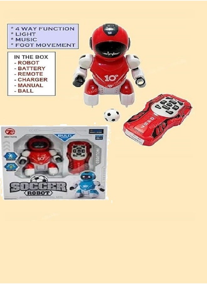 ROBOT Soccer Playing  Dancing & Walking Robot for Kids with Lights (Red)  - Image 5