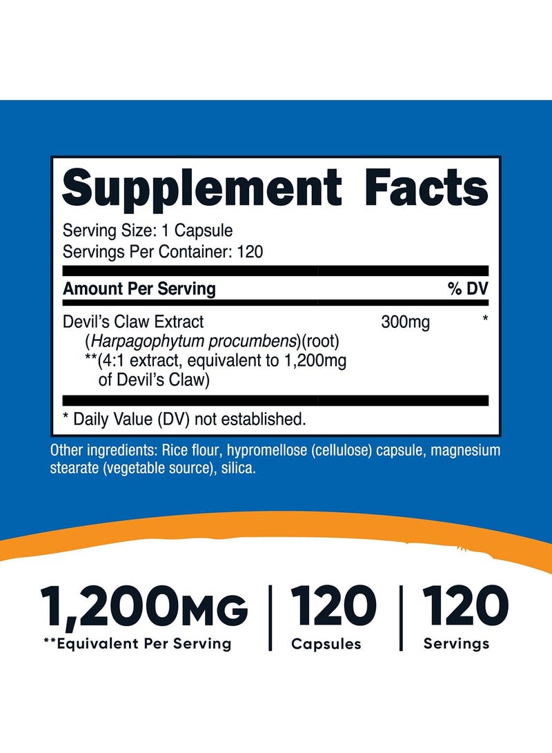 Nutricost S Claw 1200 Mg Equivalent 120 Capsules - Image 2
