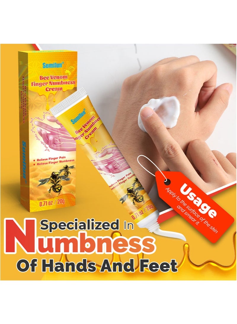 سوميفون قطعتان من كريم تخدير الأصابع بسم النحل، لتخفيف خدر الأصابع، وتسكين آلام الأصابع، وتحسين مرونتها (20 جم + 20 جم) - Image 3