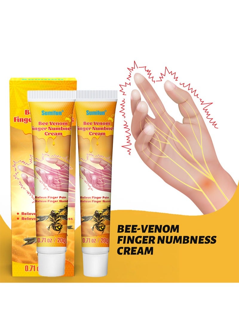سوميفون قطعتان من كريم تخدير الأصابع بسم النحل، لتخفيف خدر الأصابع، وتسكين آلام الأصابع، وتحسين مرونتها (20 جم + 20 جم) - Image 1