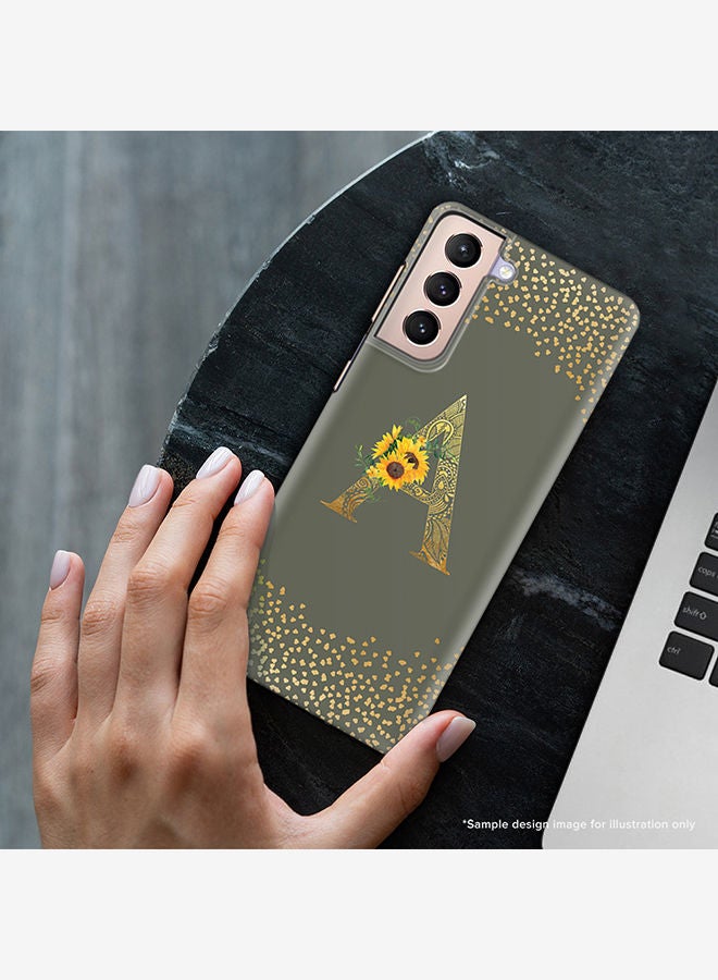Stylizedd Monogram Slim Cover for Samsung Galaxy S21 Plus 5G Case Custom Initials Letter Floral Pattern Snap Series Mobile Cover Matte Alphabet  - N (Olive Green) - Image 2