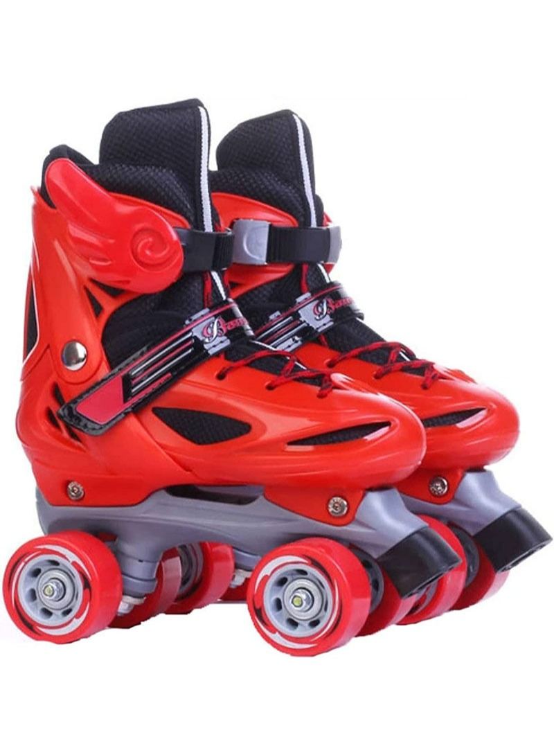 AGD Skates Shoes for Beginners Four-wheel Adjustable Skate Shoes with Built-In Adjusters Indoor Outdoor Fitness Skates Roller Boots for Boys & Girls - Image 1