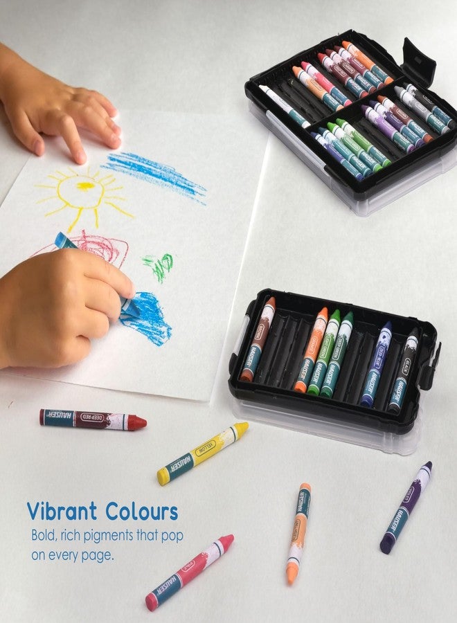 HAUSER ARTZ WAX CRAYONS - 12 COLORS | Non Toxic Crayons | Extra Long Wax Crayons, Pack Of 7 Shades (84 pcs) - Image 2