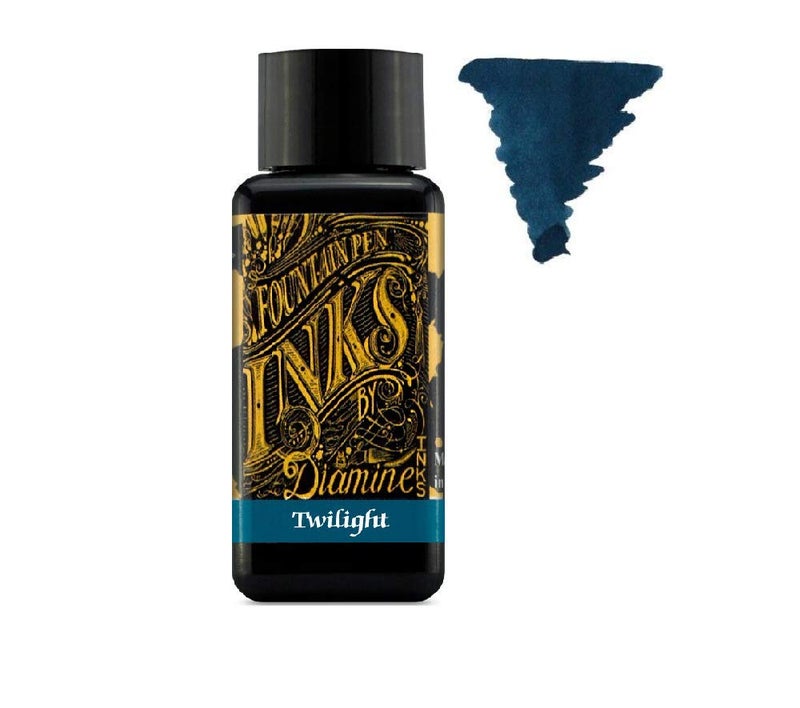 Diamine دايمين - 30 مل حبر قلم حبر - عجلة الألوان - 6 زجاجات - بلوط الخريف، سيراه، ماكاسار، إيرل غراي، أورا بوراليس، تو twilight - Image 2