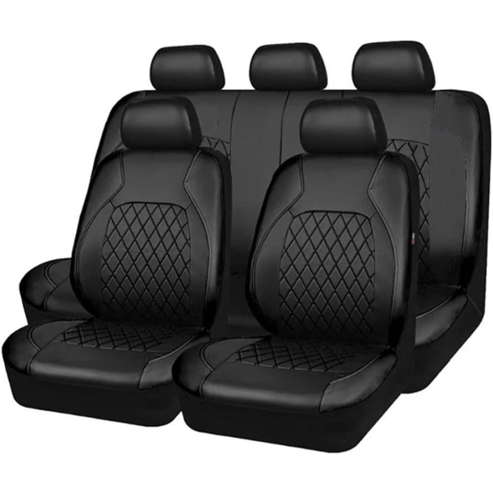 Eacam Universal 9 Pieces PU Leather Car Seat Covers Full Set Fit Most Cars Trucks SUVS Automobile Interior Accessories