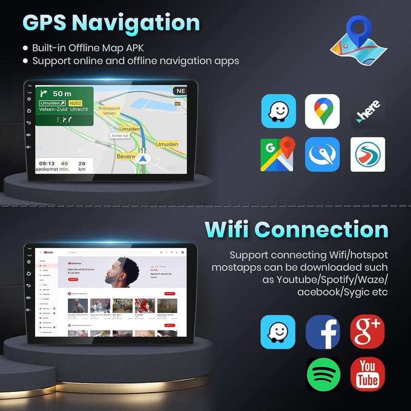Podofo Radio for Honda Civic 2006 2007 2008 2009 2010 2011 Car Stereo with Wireless CarPlay Android Auto,10.1 Inch 1080P Touch Screenã€Built-in DSP EQ GPS Chipã€‘ Bluetooth RDS FM WiFi Camera 2G+64G - Image 5