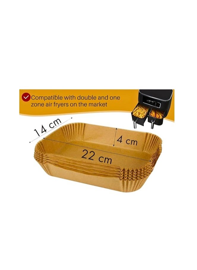 100 قطعة من بطانات المقلاة الهوائية مستطيلة ،  للاستعمال مرة واحدة،  طاردة للماء والزيوت - Image 2