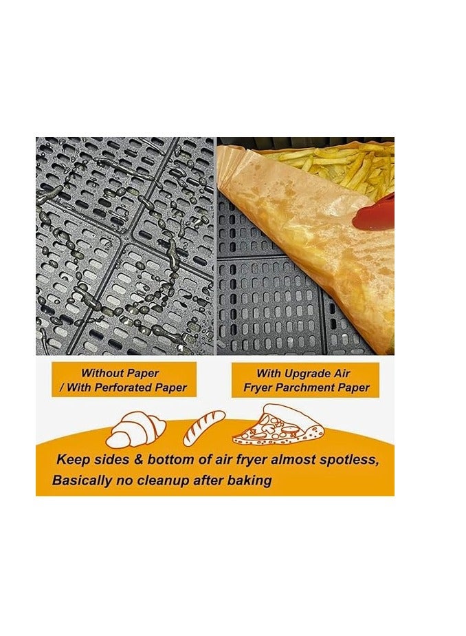 100 قطعة من بطانات المقلاة الهوائية مستطيلة ،  للاستعمال مرة واحدة،  طاردة للماء والزيوت - Image 3