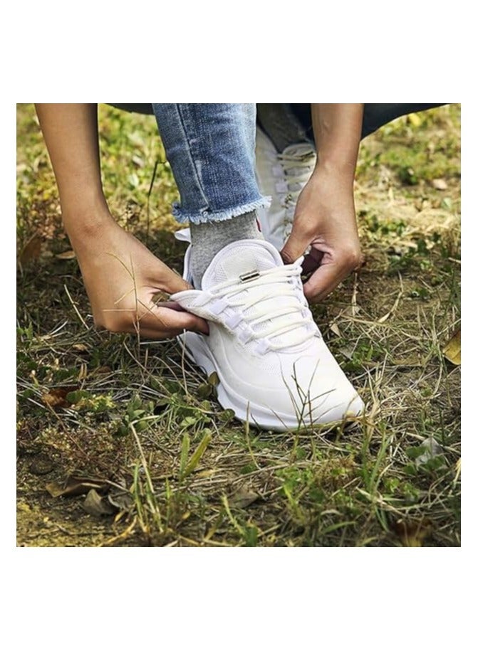 زوج من أربطة الأحذية المرنة بدون ربط مع فك سريع - أربطة حذاء مطاطية قابلة للتمدد مع قفل من الدانتيل للأحذية اليومية للبالغين والأطفال لون بني - Image 2