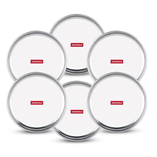 Storehaus Stainless Steel 6pc Thali Plate(12 inch) Kitchenware Set Ideal for Home, Restaurants and Family Use, Silver - Image 1