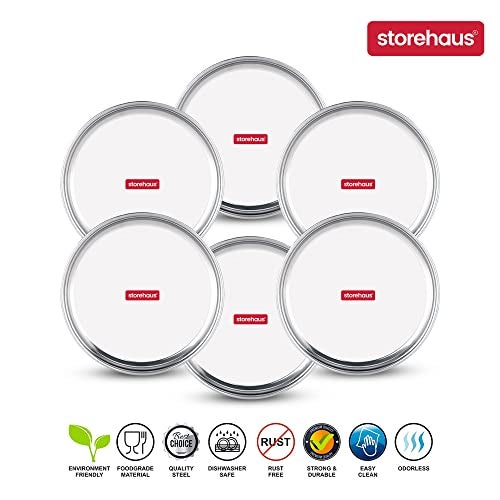 Storehaus Stainless Steel 6pc Thali Plate(12 inch) Kitchenware Set Ideal for Home, Restaurants and Family Use, Silver - Image 3