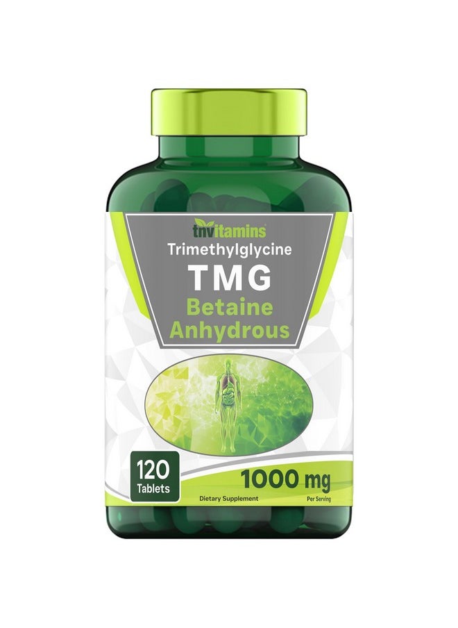 tnvitamins - tnvitamins TMG Supplement 1000mg (Betaine Anhydrous) 120 Tablets | Better Than Betaine HCL* | Homocysteine Support* | Trimethylglycine | Non-GMO, Made in The USA! - Image 1