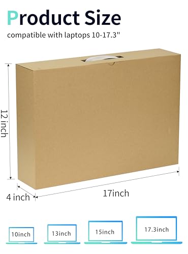 ALASHI Laptop Shipping Box with Protection Foam for up to 173 Inches Notebook Cardboard Laptop Box Secure Mailer Box Brown - Image 3