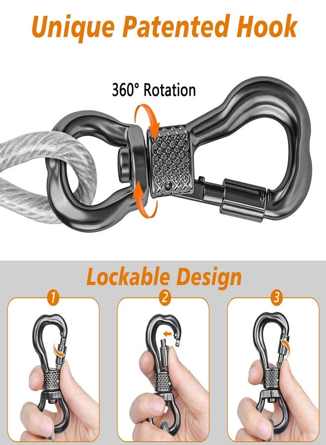 XiaZ Dog Tie Out Cable 100ft, Heavy Duty Dog Chains for Outside with Lockable Hook, Pet Runner Cable Leads for Yard, Dogs Line Tether for Small Medium Large Dogs Up to 250 LBS - Image 4