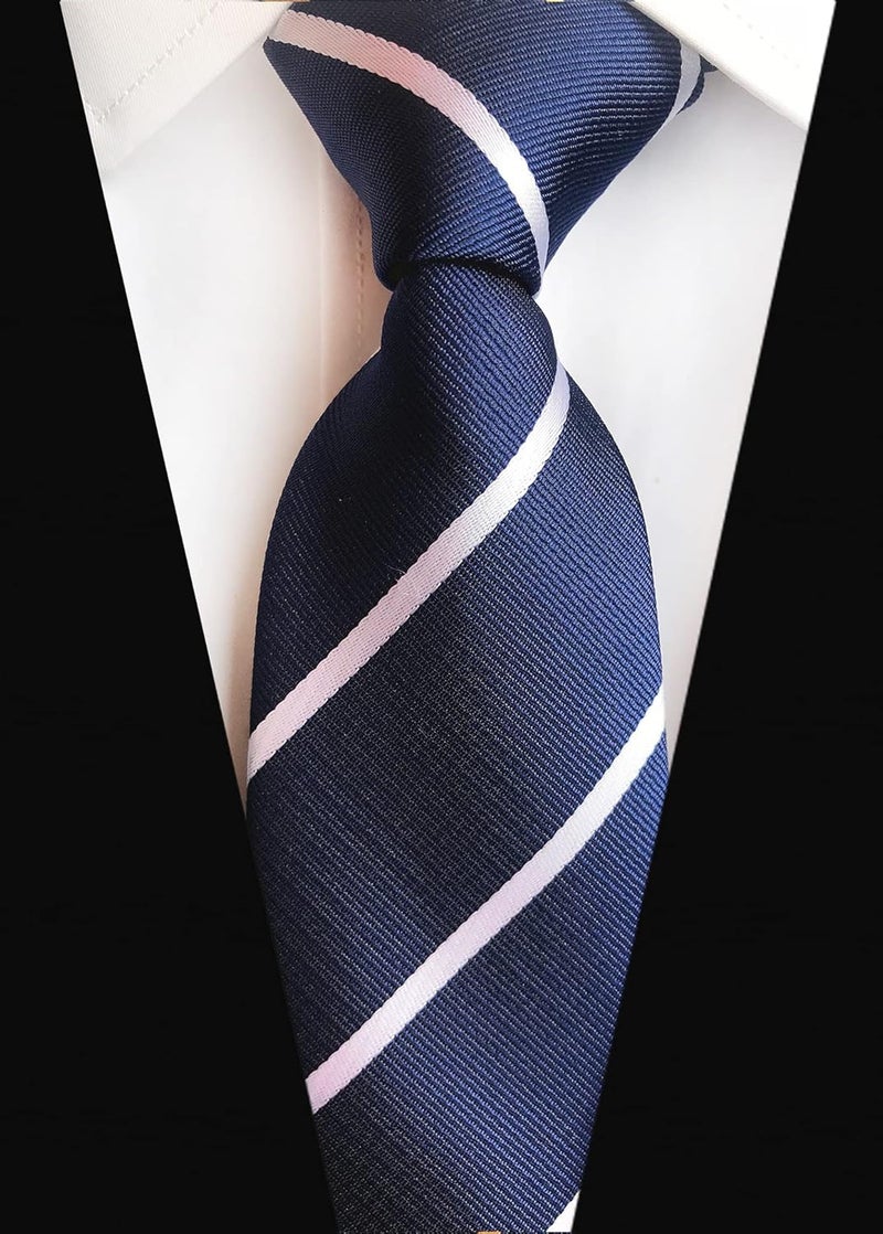 MENDENG Store Men's Classic Necktie Jacquard Woven Ties for Men Formal Business Ties Wedding Party Groomsmen Black Tie - Image 2