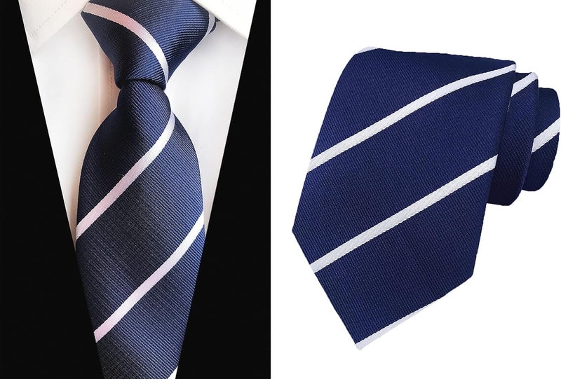 MENDENG Store Men's Classic Necktie Jacquard Woven Ties for Men Formal Business Ties Wedding Party Groomsmen Black Tie - Image 3