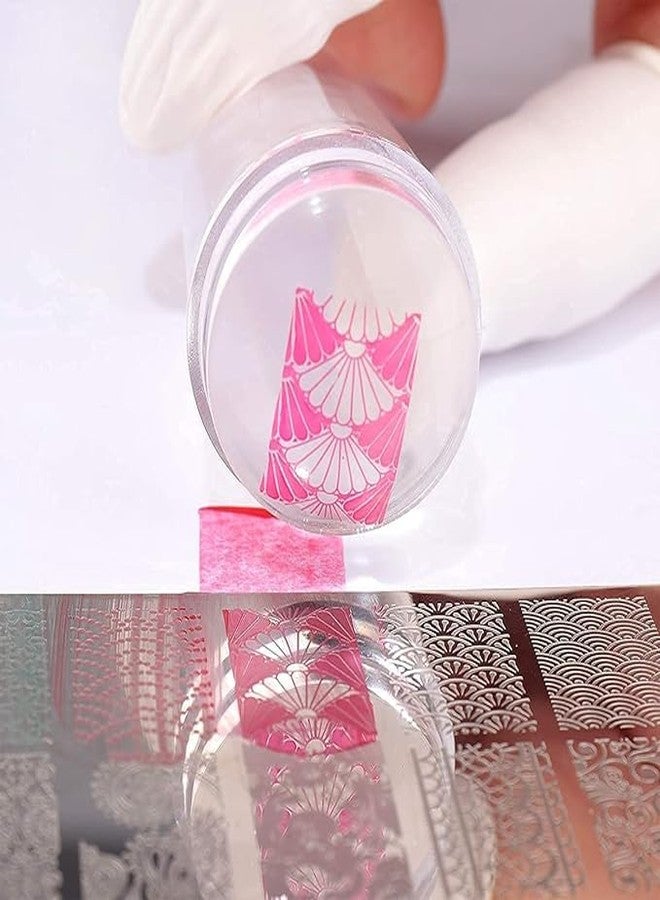 bolt bee Boltbee French Tip Nail Stamp Scrapers and Replaceable Stamper Heads DIY Nail Art Tools Transparent Manicure Tools Professional Jelly Silicone Nail Stamper Nail Art for Girl's - Image 5