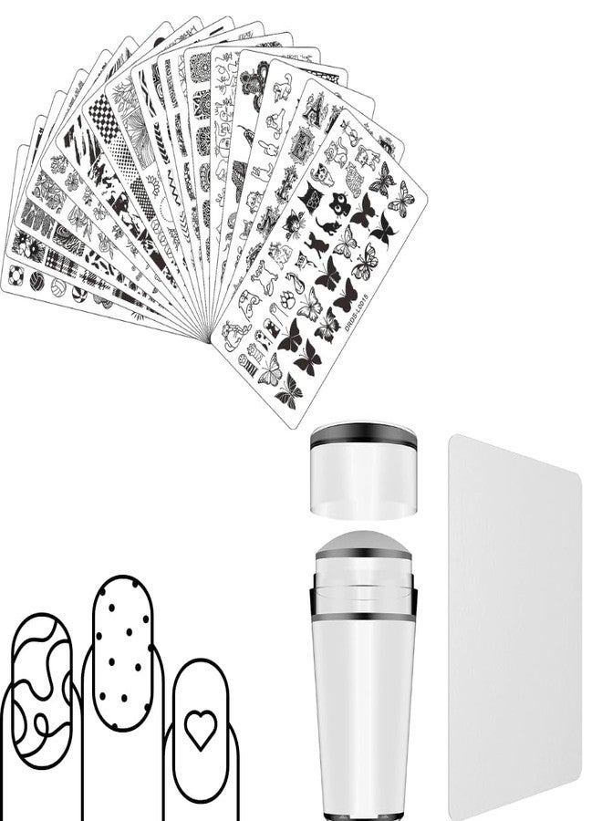 bolt bee Boltbee French Tip Nail Stamp Scrapers and Replaceable Stamper Heads DIY Nail Art Tools Transparent Manicure Tools Professional Jelly Silicone Nail Stamper Nail Art for Girl's - Image 3