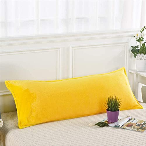 Cottonfry Ultra Soft Velvet Body Pillow Cover/Case Pillowcase with Hidden Zipper, Zippered Body Pillow Case (Yellow, Standard) - Image 1
