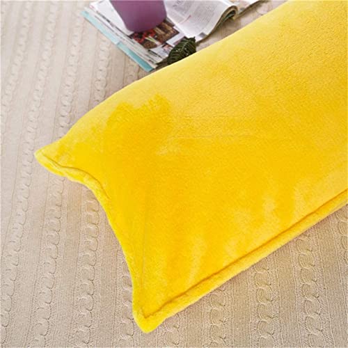Cottonfry Ultra Soft Velvet Body Pillow Cover/Case Pillowcase with Hidden Zipper, Zippered Body Pillow Case (Yellow, Standard) - Image 2