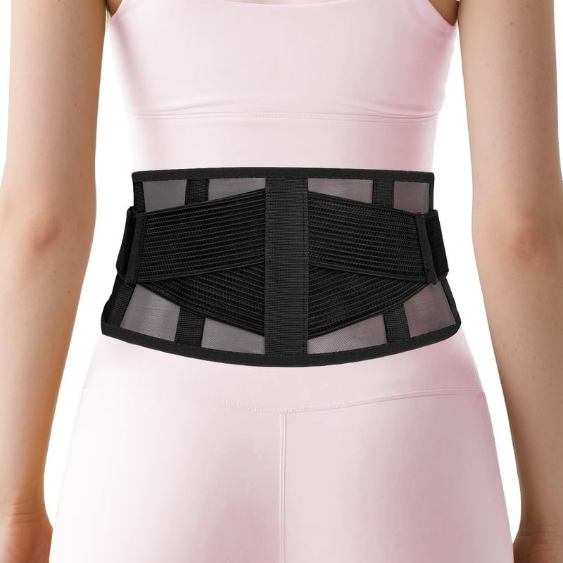 cybryeh Ultra Breathable & Thin Back Brace for Lower Back Pain â€“ Lightweight, Adjustable Back Brace Belt for Women and Men | Comfortable Lumbar Compression Brace for Sciatica, Scoliosis, Wear Under Clothing - Image 1