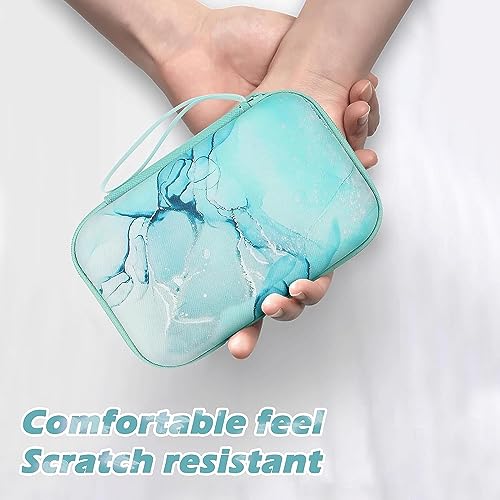 FACTOTECH iPhone Charger Protector Case with Carrying Bag Compatible for Apple 18W 20W iPhone 15 14 13 12 11 Pro/PRO MAX Adapter and Lightning Cable Protective Sleeve with Pouch Case(Green Marble) - Image 4