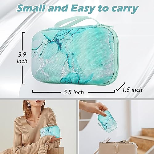 FACTOTECH iPhone Charger Protector Case with Carrying Bag Compatible for Apple 18W 20W iPhone 15 14 13 12 11 Pro/PRO MAX Adapter and Lightning Cable Protective Sleeve with Pouch Case(Green Marble) - Image 5