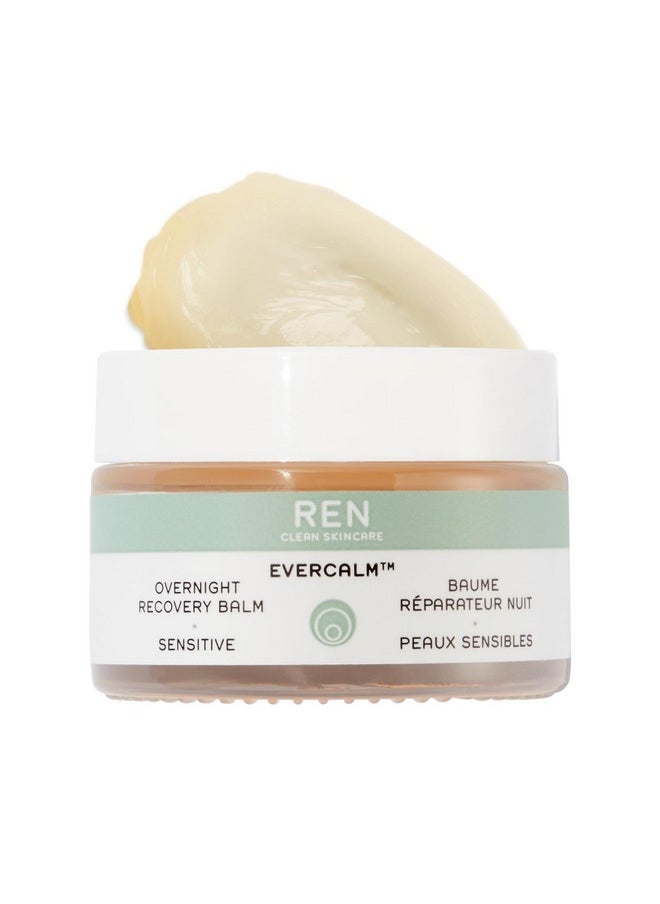 REN CLEAN SKINCARE REN Clean Skincare Nighttime Facial Moisturizer - Evercalm Overnight Recovery Balm for Face and Body Provides Skin Barrier Protection to Repair Rosacea, Redness and Irritation for Sensitive Skin  - Image 1