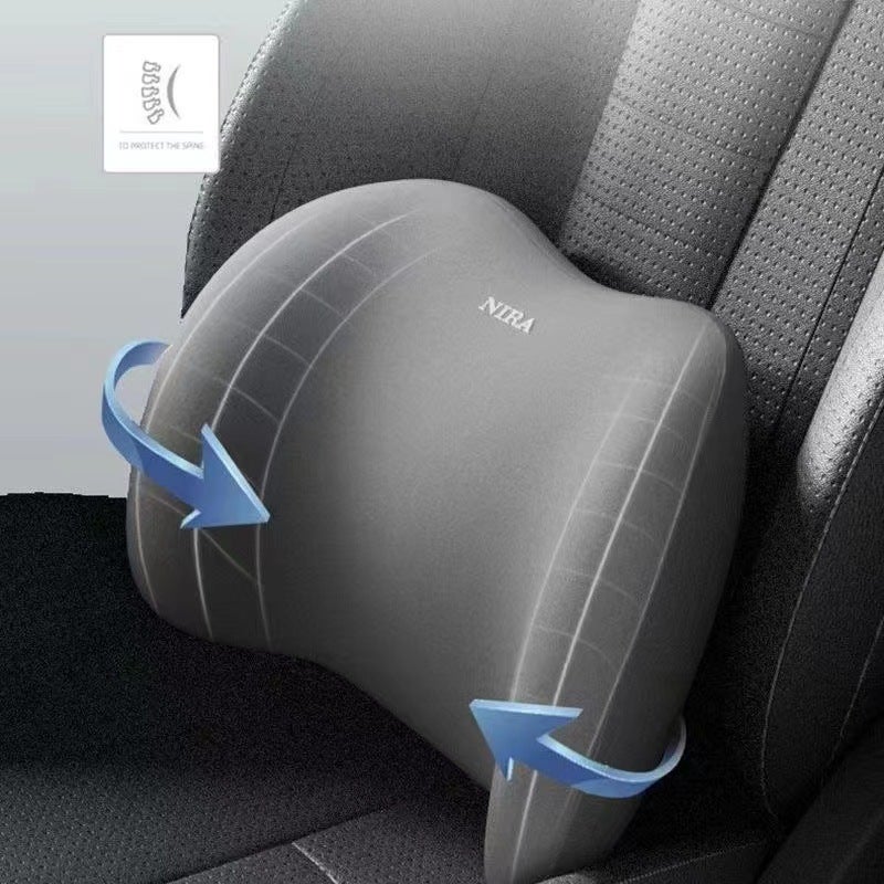 Ergonomic Car Headrest and Lumbar Support Pillow Gray suit - Image 5