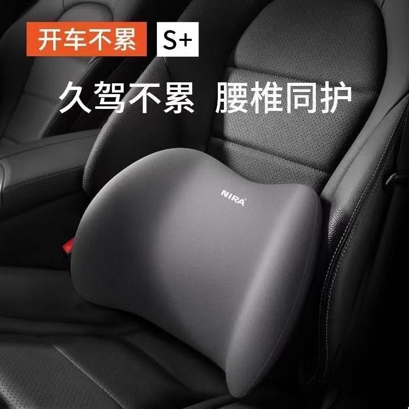 Ergonomic Car Headrest and Lumbar Support Pillow Gray suit - Image 3