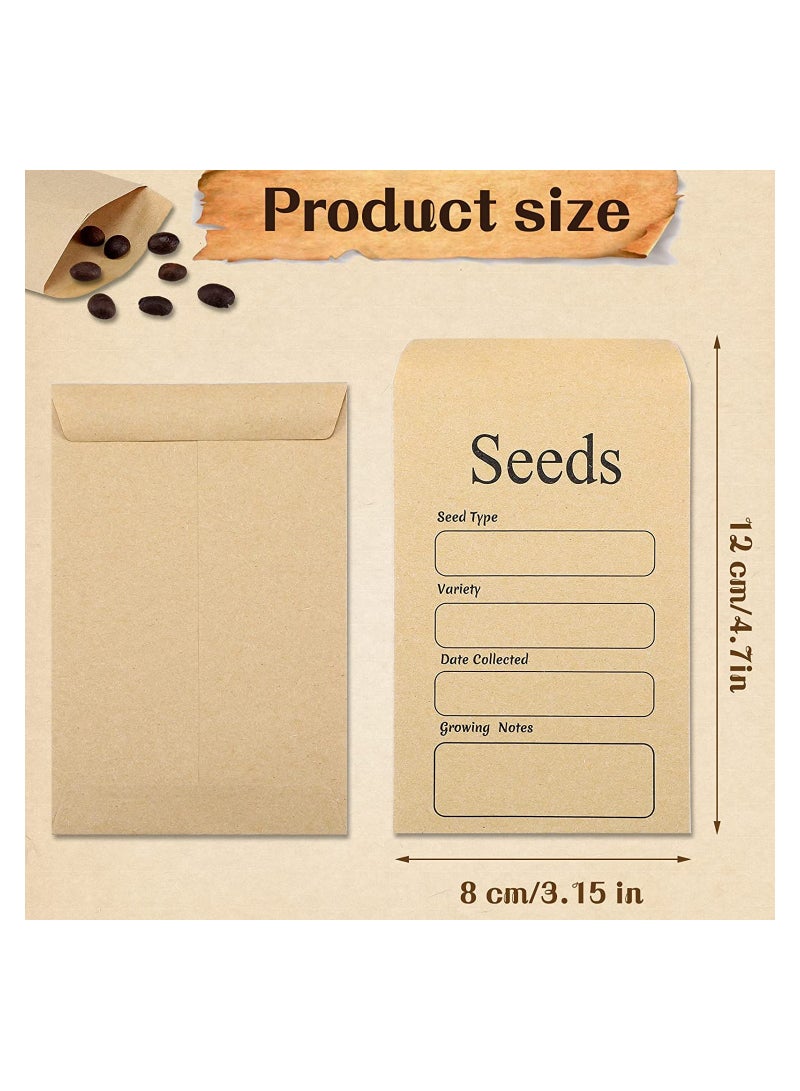 KASTWAVE Seed Saving Envelopes, 3.15 x 4.72 Inch Resealable Self Sealing Seed Envelope Seed Packets, with Preprinted Seed Collecting Template, for Collection of Seeds, Yellow, 100 Pcs - Image 2