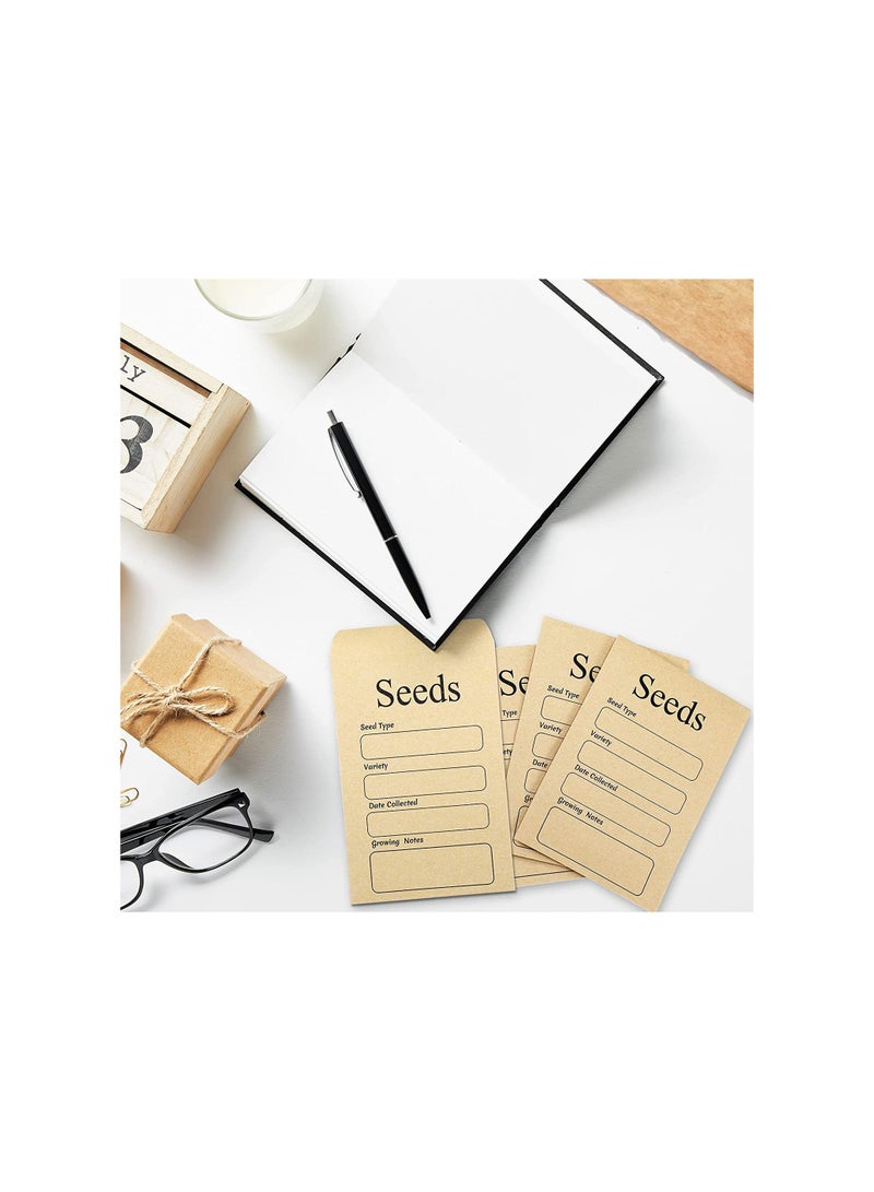 KASTWAVE Seed Saving Envelopes, 3.15 x 4.72 Inch Resealable Self Sealing Seed Envelope Seed Packets, with Preprinted Seed Collecting Template, for Collection of Seeds, Yellow, 100 Pcs - Image 4
