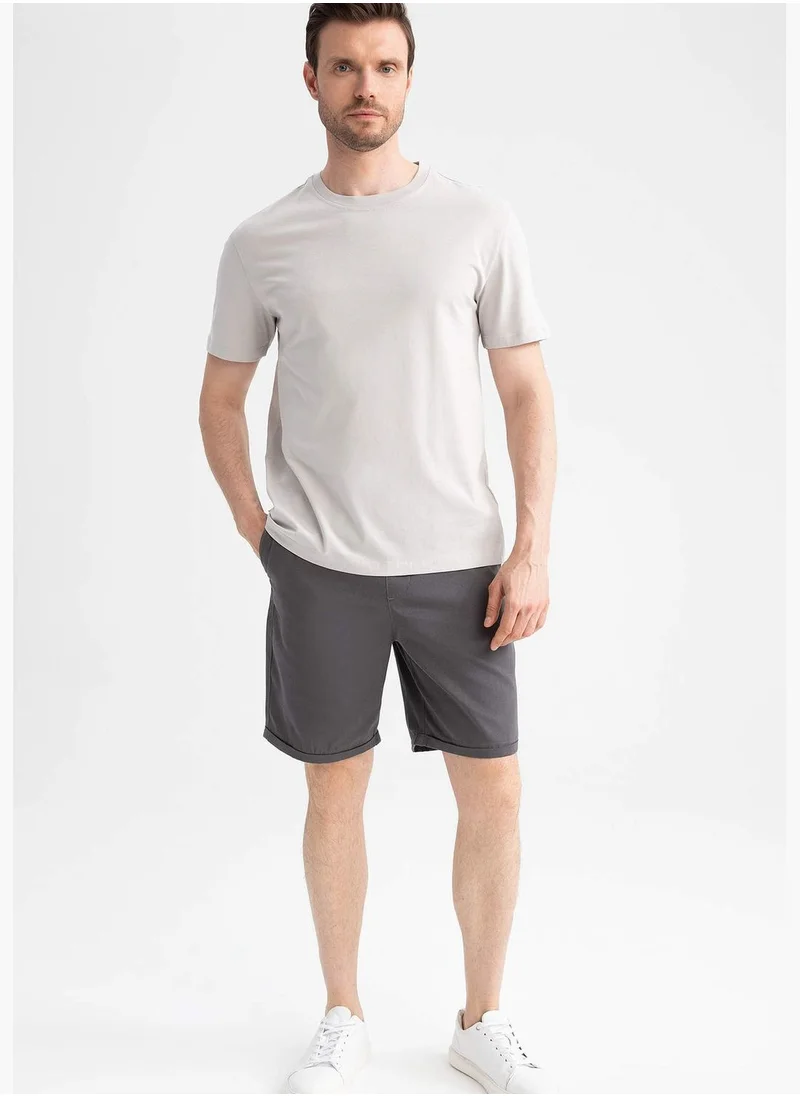 ديفاكتو Regular Fit Tie Waist Mini Short