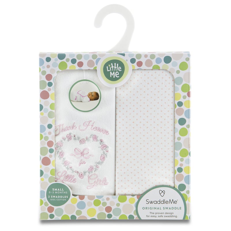 SwaddleMe Little Me Original Swaddle 2-PK Thank Heaven for Little Girls (SM) - Image 3