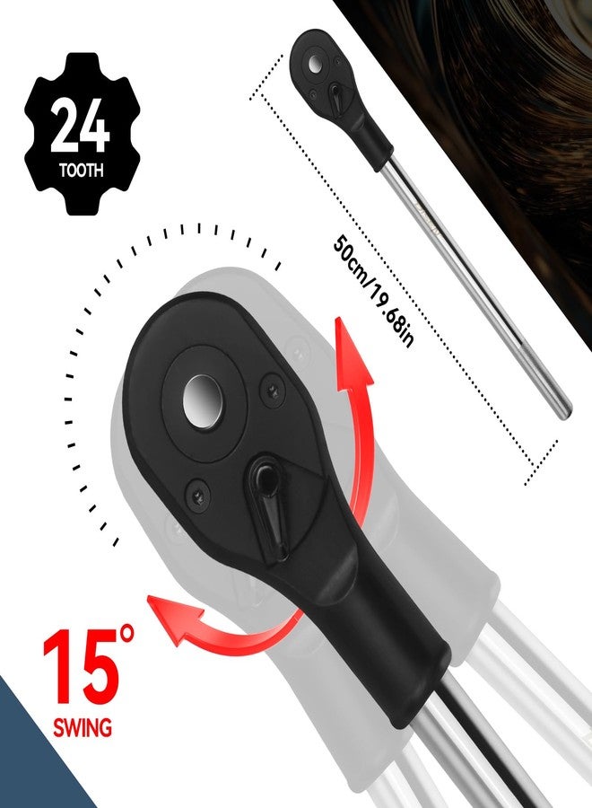 DISEN 3/4'' Drive Ratchet,24-Tooth Gear with 15° Sweep,Quick-Release Reversible Ratcheting with Reinforced Steel - Image 3
