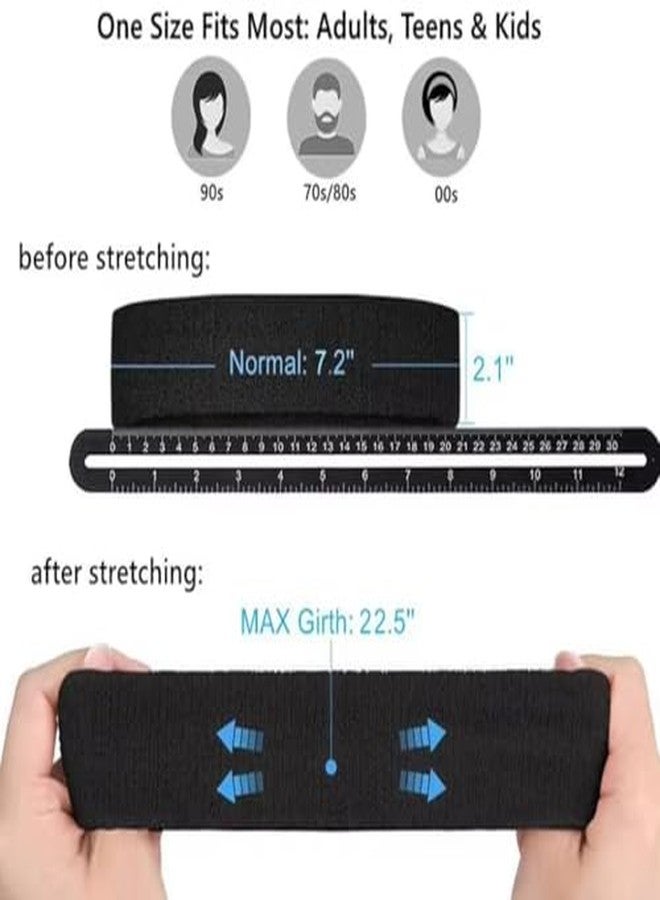 XFyt Cotton Blend Gym Sports Headband For Workouts, Exercise And Running High Sweat Absorption, Breathable, Anti Microbial, Non Slip Hairband Men Women Cricket Tennis Head Band (Black) - Image 4