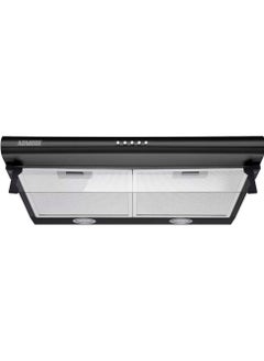 ADMORE Admore Under the Cabinet Kitchen Hood - 60cm Black Stainless Steel Body Range Hood with 3-Speed Push Buttons, LED Light, and Powerful 1700 RPM Ventilation  - Image 1