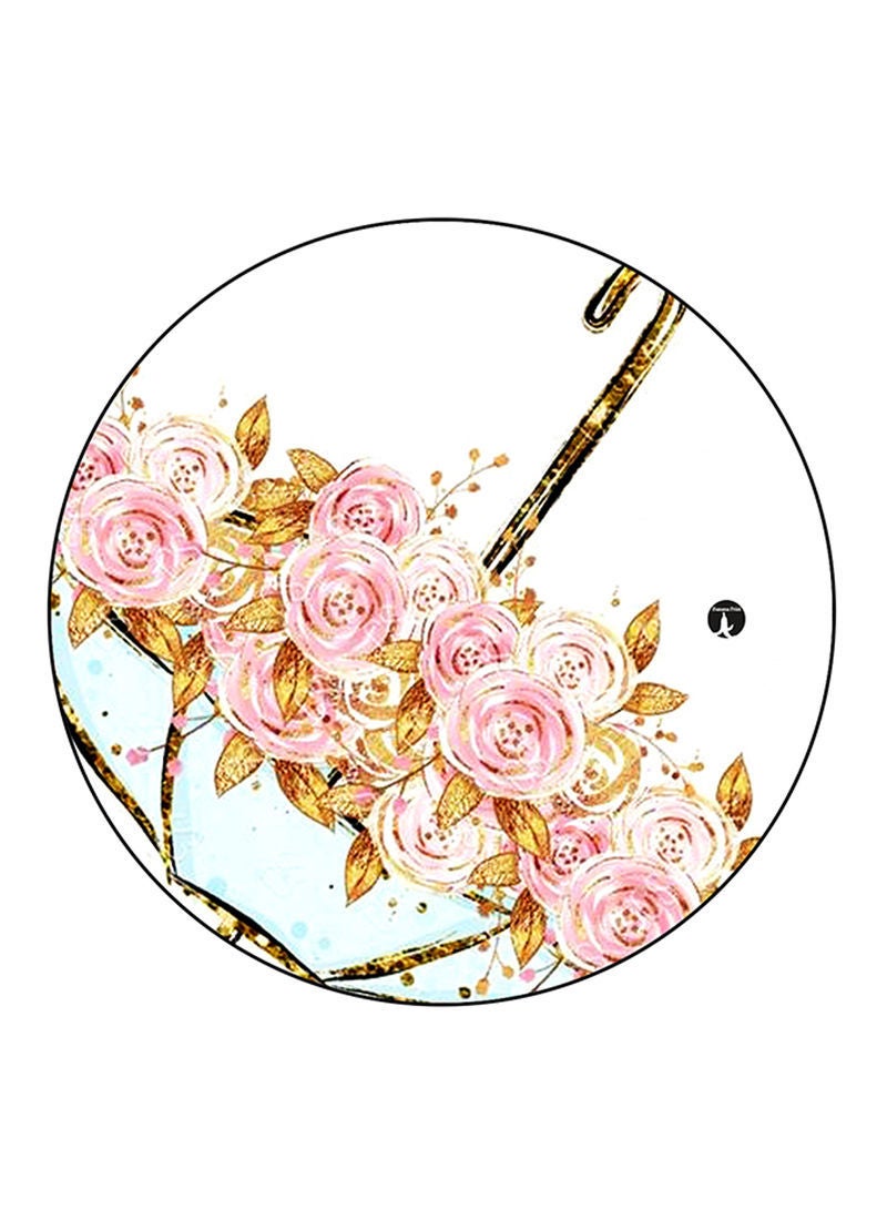 RKN Flowers Printed Mouse Pad Round  Multicolour
