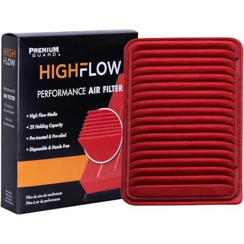 Premium Guard HIGHFLOW High Performance, Pre-Oiled Disposable Engine Air Filter PA5432X | Fits 2002-2011 Toyota Camry, 2008-2013 Highlander, 2004-2006 Sienna, 2007-2009 Lexus RX350, 2004-2006 RX330 - Image 1
