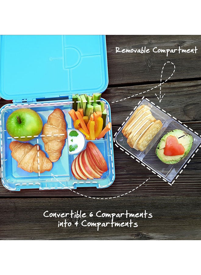 Eazy Kids 6 And 4 Convertible Bento Lunch Box With Sandwich Cutter Set - Jawsome Blue  - Image 4