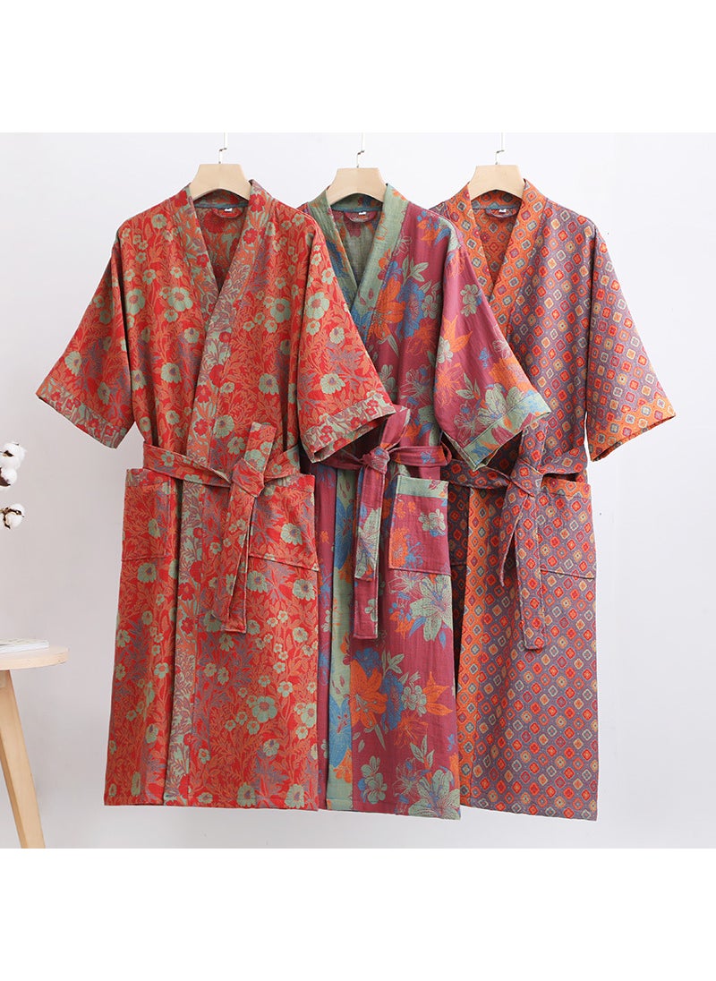 Generic - Pure Cotton Double Layer Bathrobe Couples Fast Drying XL No. - Image 1
